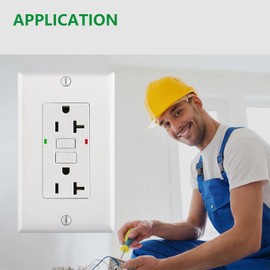 Wengart 20A GFCI Electrical Outlet,2pack AC125V Weather-Resistant Automatic Trip Protection,UL Listed,Self Test GFCI Receptacle with 2 LED Indicator,Wall Plate and Screws Included,White