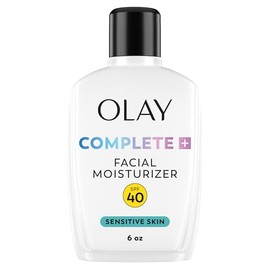 Olay Complete+ Face Moisturizer with Sunscreen SPF 40, For Sensitive Skin, Broad Spectrum Sun Protection, Fragrence-Free - No White Cast on All Tones,
