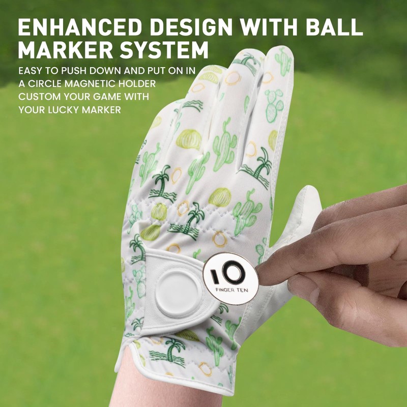 FINGER TEN Golf Gloves Men's Left Right Hand Leather with