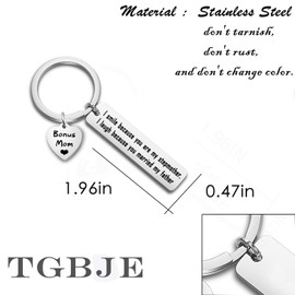 TGBJE Stepmom Gift I Smile Because You Are My Stepmother I Laugh Because You Married My Father Keychain Mother’s Day Gift (Bonus Mom)
