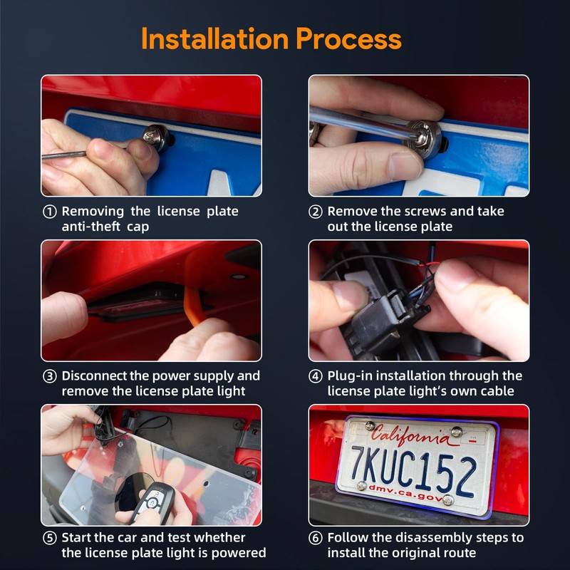 FXETRNL Waterproof LED License Plate Frame - Easy to Install