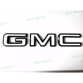 Auto GMC Rear Tailgate Gloss Black White GMC Emblem GMC Sierra 1500 2500HD 3500HD CANYON