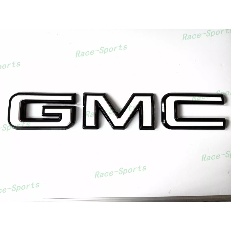 Auto GMC Rear Tailgate Gloss Black White GMC Emblem GMC