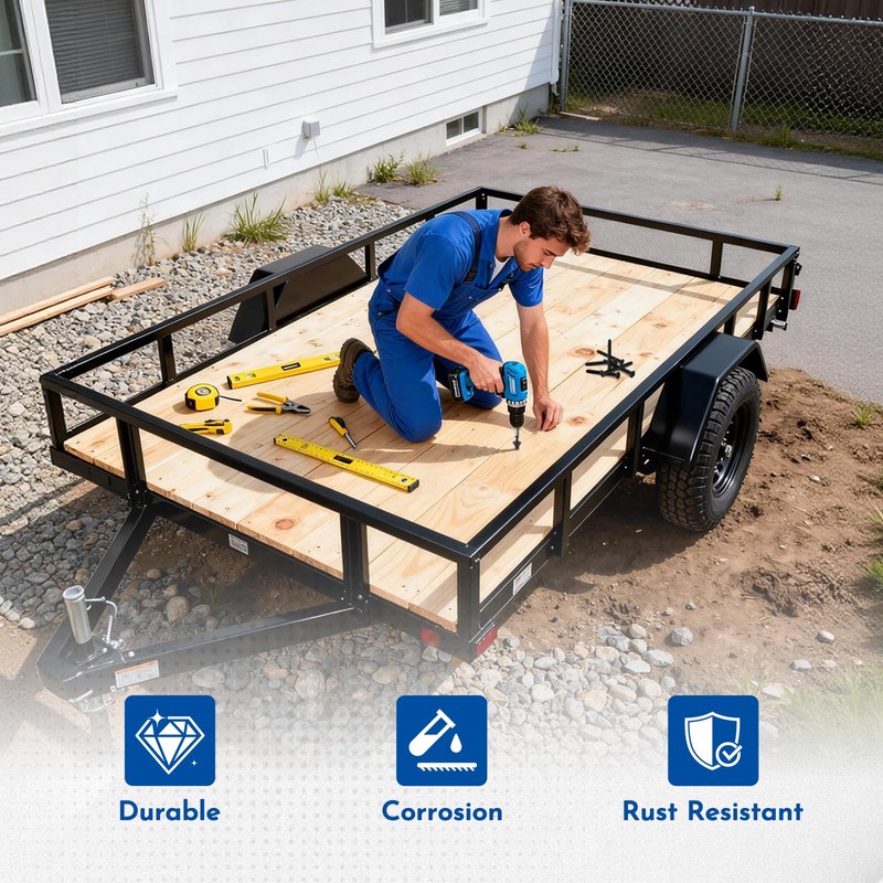 Bopowo (300pcs) 5/16-18 x 2-1/2" Flat Head Thread Cutting Trailer