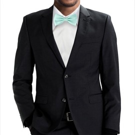 TigerTie Pre-tied bow tie in plain colour + gift box, Mint green