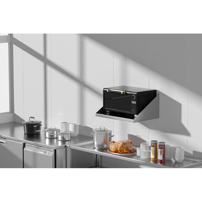 Stainless Steel Microwave Shelf 17"x22", Wall Mount Kitchen Shelf