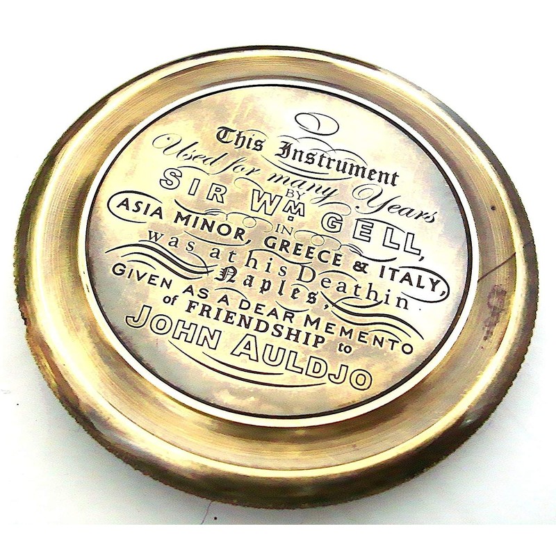 "so können Sie" Kompass-Halskette mit Messing Kette & Leder tragen