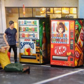 Handmade 1/64 Diorama Display Vending Machine JAPAN Model City Accessory S Scale - RAMUNE