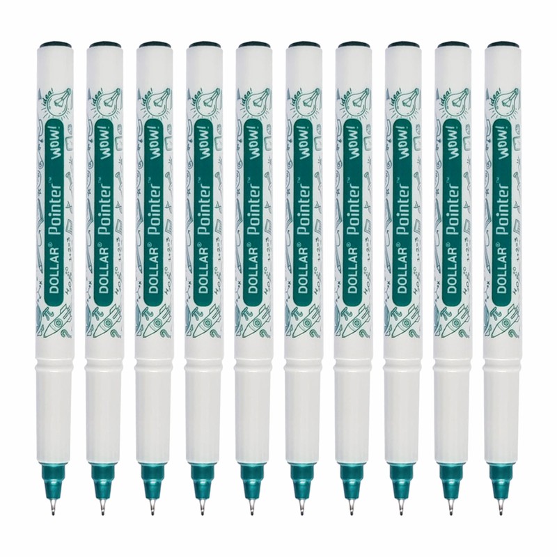 WOW Fineliner Pens Set, Fine Point (0.3mm), GREEN, Pack of