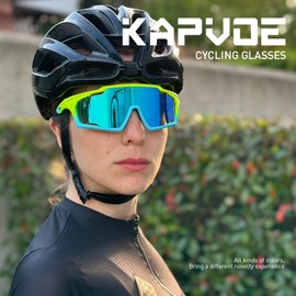 KAPVOE Cycling Glasses, PC Lens, Ventilation System, TR90 Frame, UV400 Protection, Men Women Sports Cycling Running MTB Driving Baseball Golf Sunglasses 05
