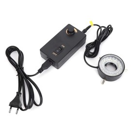 LED Microscope Ring Light, Fydun Microscope Camera Lamp LED Brightness Adjustable Light Source Lighting Ring Light with Adapter for Optical Instruments Video Microscopes (EU Plug)