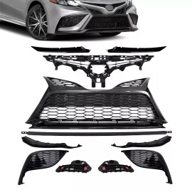 Stunning 11PC For Camry SE 2021-2023 Front Bumper Upper Lower Grille Fog Lamp Bezel Trim