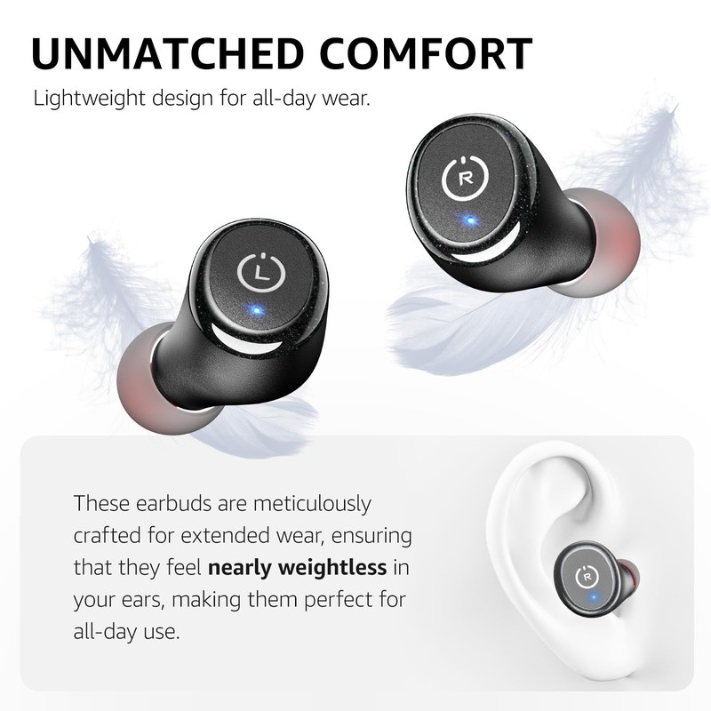 TOZO T10 Wireless Earbuds Bluetooth 5.3 Headphones, App Customize EQ,