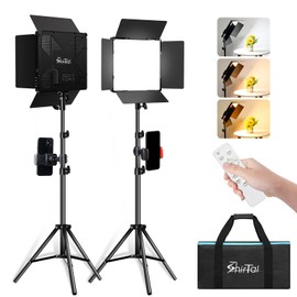 SHIRTAL Shirtal 14" LED Studio Lights60W Photography Lighting Kit2800-6500K Dimmable Photo Video Light for YouTube,Video Recording,Game Streaming