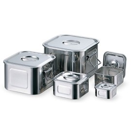 AG 18-8 Shallow Square Kitchen Pot 4.1 inches (10.5 cm) (Handless) with Knob