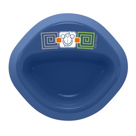 Zak Designs Toddlerific Toddler Square Bowl with Blue Monkey Geo