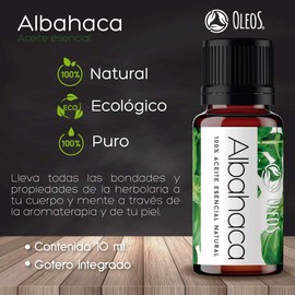 VIDA SCENTS OLEOS Aceite Esencial de Albahaca 10 ML 100% puro y natural