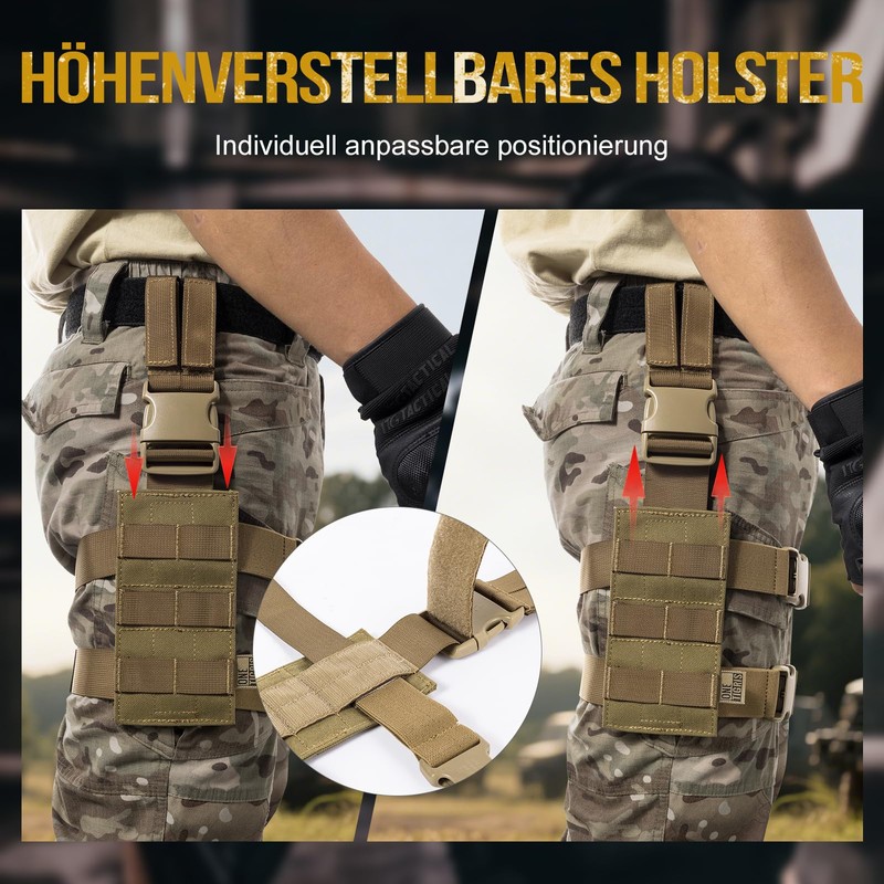 OneTigris Drop Leg Holster Adjustable, Mini MOLLE Holster Leg Holder