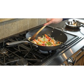 ICON Carbon Steel Dishwasher Safe Oven Safe Induction Safe Cookware- Made in the USA (14- Inch Wok)