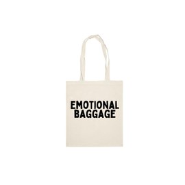 Emotional baggage | tote bag | multiple bag and writing colours available | canvas material (Pink writing)