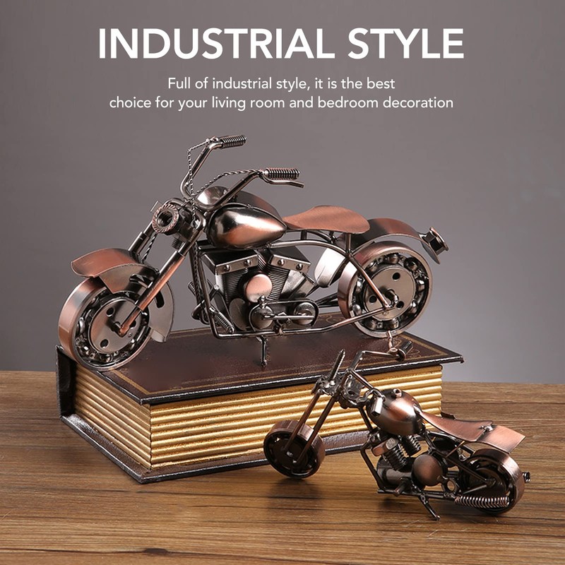 Metal Motorcycle Ornaments, Retro Decorative Art Collection Decoration for Living