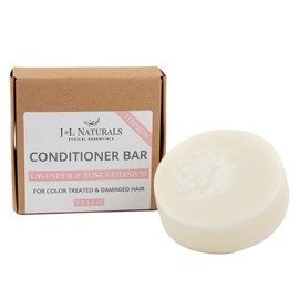 J&L Naturals Solid Conditioner Bar | Deep Hair Conditioner For Men + Women | Made in US | Sulfate Free, Paraben Free, Vegan, Natural, Cruelty-Free (Strength (Lavender & Rose Geranium), 5-Pack Bundle)
