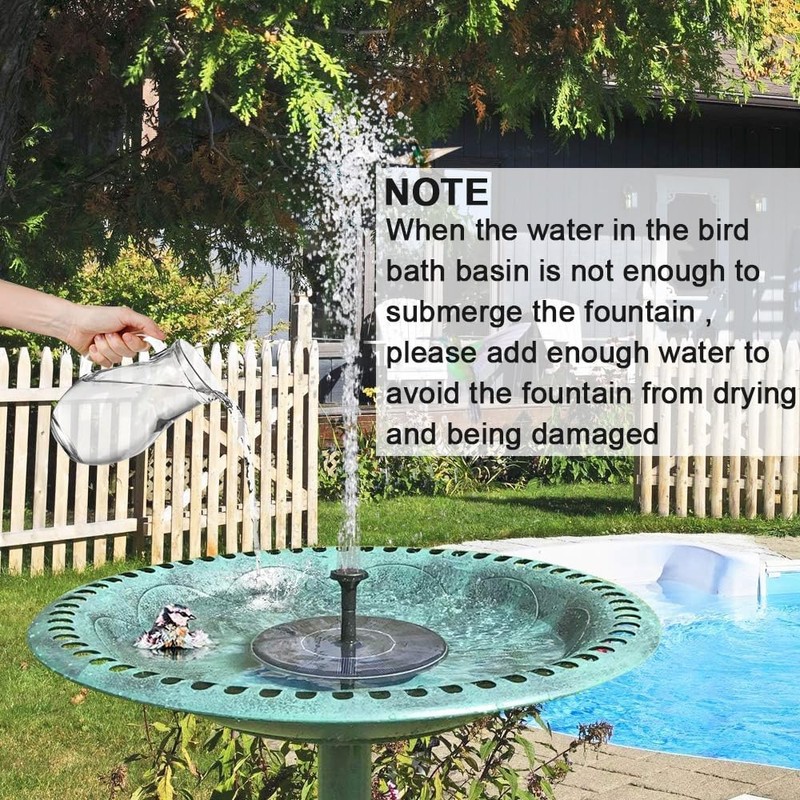 Solar Fountain for Bird Bath, Solar Powered Fountain Pump 1.5W