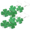 Ipetboom 2 Pairs Clover Design Earrings for St Patrick's Day