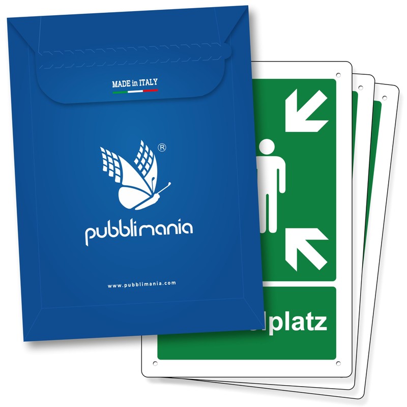 Pubblimania 3 Sammelplatz Sign, Fire Safety Sign, 3 mm Thick