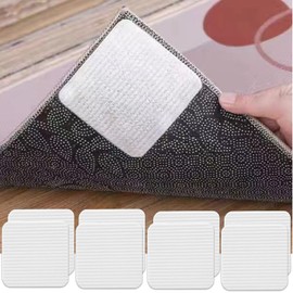 Reusable Carpet Grippers, Non-Slip Grippers for Carpets, Washable Non-Slip Carpet Underlay, Square Carpet Sticker, Carpet Stopper for Wood, Tiles, Marble Floors (10 x 10 cm, 8)