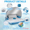 Coumy Floating Island with Canopy,Pool Floats with Canopy Inflatable Tanning