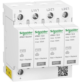 Schneider A9L16482 Surge Protector 3P+N Iimp 12.5 kA Imax 50 kA iPRD1 Remote Signal