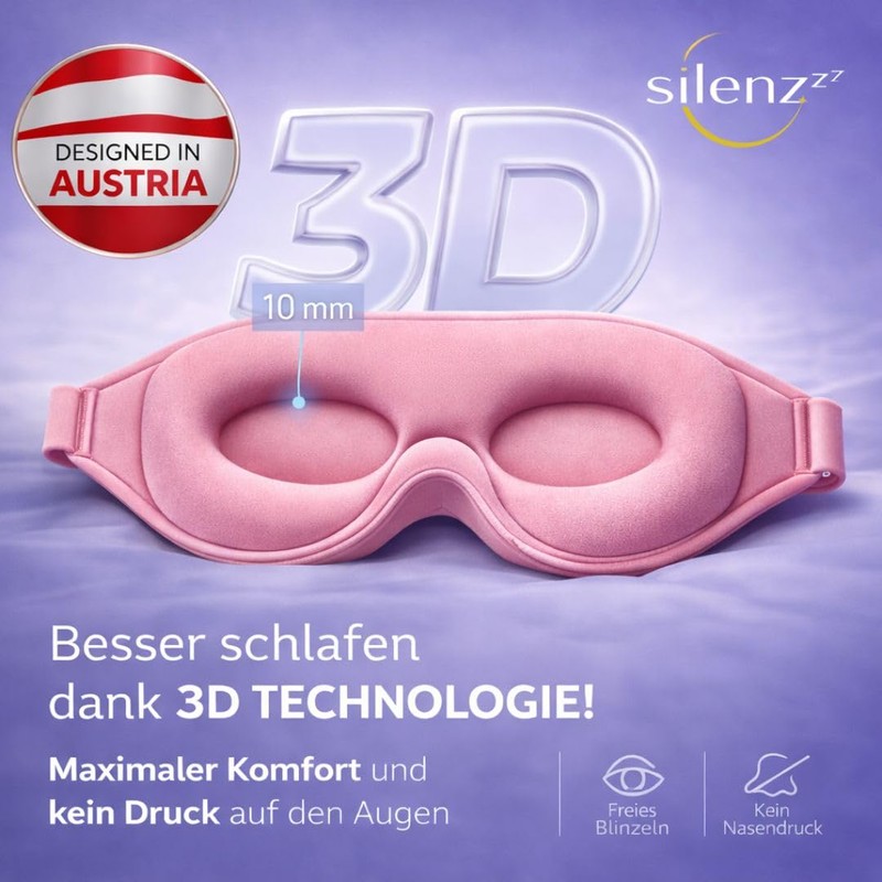 SILENZZZ Premium Sleep Mask, 3D Eye Mask for Men and