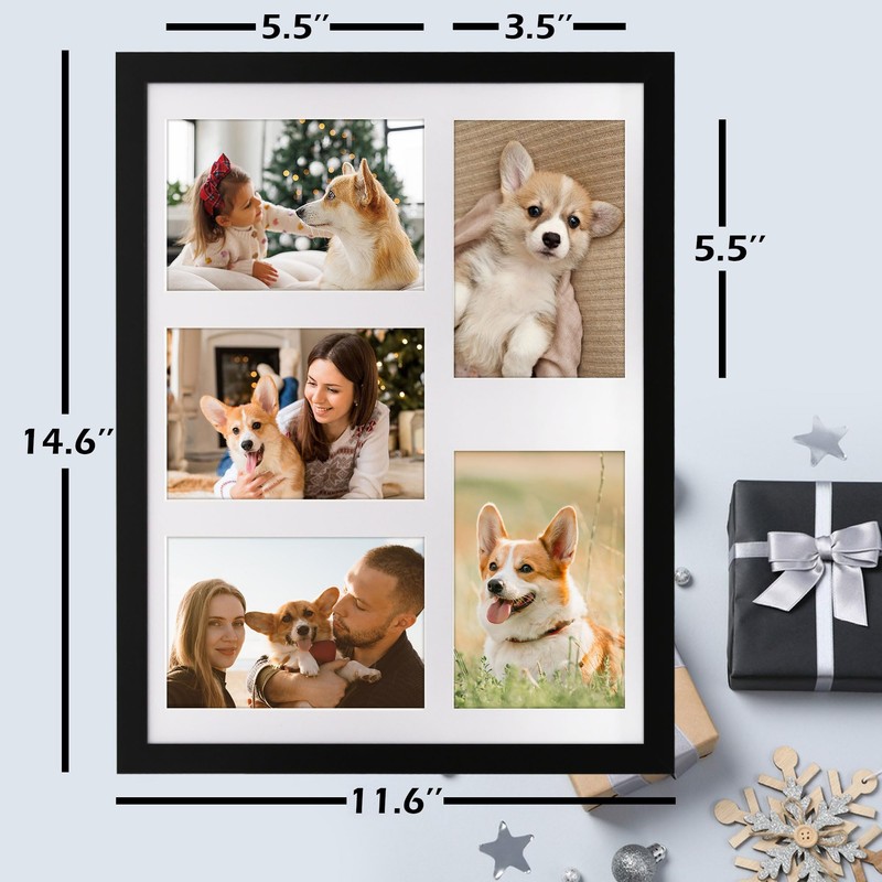 YMCNLE 11x14 Collage Picture Frame, Display Five 4X6 Pictures with