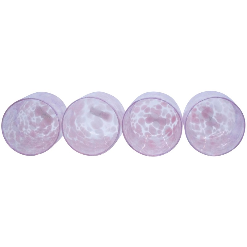 Stephanie Imports Set of 4 Handcrafted Double Old-Fashioned Confetti Drinking