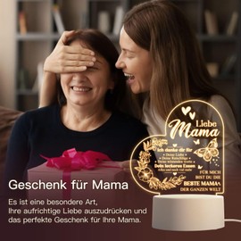 Buioata Muttertag Geschenk, Geschenke für Mama - Acryl Nachtlicht, Mama Geschenk, Muttertagsgeschenk, Geschenk für Mama, Mutter Tochter Geschenk, Mama Geburtstagsgeschenk, Geburtstagsgeschenk Mama …