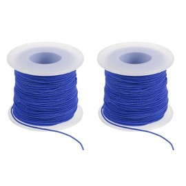 PATIKIL Elastic String for Bracelet 164 Ft/50 Meter Length 0.8 mm Dia, 2 Roll Sturdy Stretchy String Cord for Jewelry Making Necklace Beading Craft DIY, Dark Blue