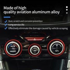 Control Knob Outer Ring Covers Volume Air Conditioner Switch Trim Compatible for Subaru Forester 2019-2021 Crosstrek 2018-2022 Impreza 2017-2022 Interior Conditioning Accessories (Red)