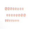Simple French Blue Green Edge Nail Press on Nails Short