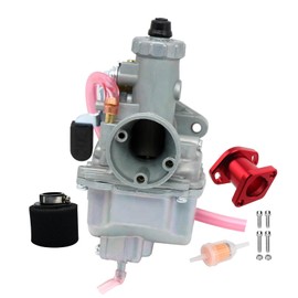 SVKCAR VM22 Carburetor Carb for Predator 212CC GX200 GX160 CT200U CT200U-EX BT200X KT196 196CC Mini Bike Go Kart (& Red Intake Manifold & Black Foam Air Filter)