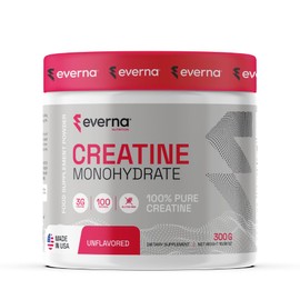 EVERNA EVERNA Creatine Monohydrate Powder, 10.58oz (300g) Unflavored, 100 Servings, 100% Pure Creatine