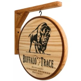 Buffalo Trace Pub Sign - Double sided 12 inch pub sign - includes wooden bracket