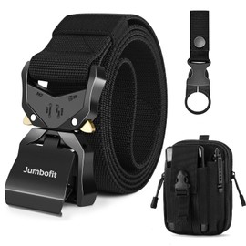 Jumbofit Military Men Tactical Belt, Work Belt with Quick Release Buckle,Gift with Molle Pouch & Water Bottle Clip