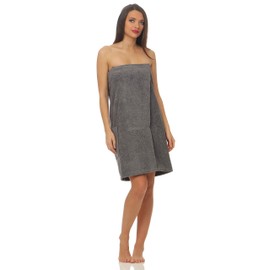 Class Home Collection Men's and Women's Terry Cotton Sauna Kilt with Velcro Fastener and Pocket, 75 x 136 cm