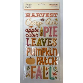Simple Stories Harvest Market Fall Themed Foam Sticker Pack 29 Stickers