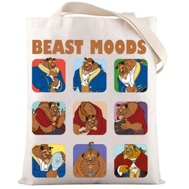 LEVLO Bella & Beast Tote Bag Beauty Beast Movie Fans Gift Beast Moods Shoulder Bag Bella & Beast Merch, Beast Moods Tote