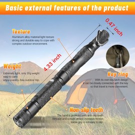 Safe 5-in-1 Magnesium Ferro Rod Fire Starter Survival Tool - Flint & Steel Striker, Compass, Paracord & Whistle - Emergency Kit for Backpacking, Camping