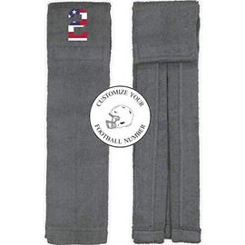Player Number Football Towel Gray w/USA American Flag Number - Customize Your Number (2)