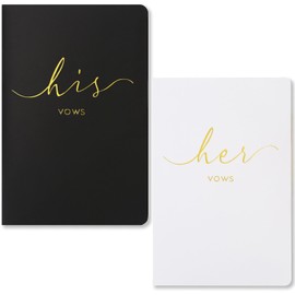 Vow Books His and Hers Black and White Vows Book for Wedding Set of 2 Wedding Vow Books with 32 Lined Pages Each Vow Book