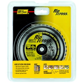 IVY Classic 36177 Ripcross 6-Inch 40 Tooth Thin Kerf Carbide Circular Saw Blade with 20mm, 1/2-Inch Arbor, 1/Card
